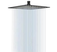 NearMoon Rain Shower Head, High Flow Stainless Steel Square Rainfall Shower, Waterfall Bath Shower Body Covering, Ceiling or Wall Mount (12 Inch, Matte Black)