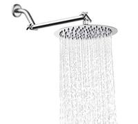 NearMoon Soffione doccia a pioggia con braccio regolabile da 28 cm, in acciaio inossidabile ad alta pressione, design ultra sottile, aumento della pressione (25,4 cm, cromato)