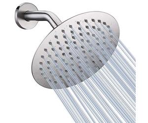 NearMoon Soffione doccia a pioggia, design ultra sottile, con aumento della pressione, fantastica esperienza, in acciaio inox ad alto flusso (20,3 cm, nichel spazzolato)