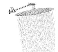 NearMoon - Soffione doccia con braccio regolabile da 30,5 cm, in acciaio inox, ultra sottile, rotondo, soffione a pioggia