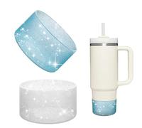 Nearockle 2 pezzi di silicone Tumbler Bottom Protector, compatibile con Stanley | Simple Modern Becher | Hydro Flash, una tazza termica della stessa dimensione di 7,5 cm (cielo stellato argento+blu)