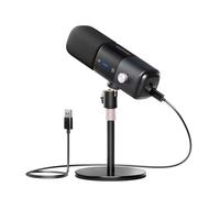 NearStream Microfono a condensatore XLR/USB con cancellazione del rumore/controllo del volume/jack per cuffie/muto, microfono per podcast per PC/mixer audio, microfono da scrivania per streaming