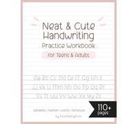 Neat and Cute Handwriting practice Workbook for adults and Teens: Improve your handwriting skill & Practice with Monoline lettering Practice Page, ... worksheet for adults, My MelonSoda font