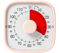 Neatartmore Timer visivo 2 ore per conto alla rovescia per tempo di studio | Management, allarme silenzioso con display trasparente per bambini che cucinano lavoro, strumento da scrivania a batteria