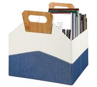 Neateam Portariviste, pieghevole portariviste da pavimento con manico, robusto organizer per riviste, grande porta riviste, elegante cestino per libri di giornali, decorazione per la casa, soggiorno,