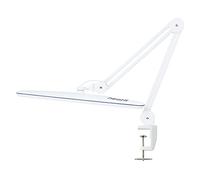 Neatfi XL Lampada da Scrivania LED 2.200 Lumen 24W - Testa Extra Larga 58 cm | Luce Dimmerabile Eye-Caring | Braccio Regolabile | Ufficio, Studio, Hobby e Nail Tech (Nero, Non-CCT con morsetto)