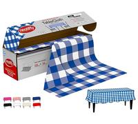 Neatiffy 137,2 cm x 32,9 m Rotolo Di Tovaglie Di Plastica Usa E Getta, Per Picnic, Feste, Banchetti, Blue Gingham