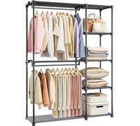 Neatrays Armadio portatile, autoportante, organizer per armadio e stoccaggio, appendiabiti aperto per appendere vestiti con 4 ripiani e 2 aste per appenderlo, 120 x 40 x 160 cm