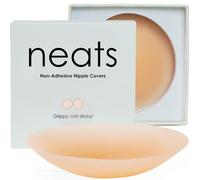 NEATS Copri capezzoli da donna, riutilizzabili e ipoallergenici, in silicone non adesivo, color champagne, 8,1 cm, Champagne, Size S/M (Fits A-C Cups)