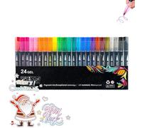 Neattidyly/Illuminateupon Marker Pen for Highlight, Magische Stifte Marker, Double Line Outline Markers Metallic Glitter Pens for Drawing & Scribbling, with Shiny Metallic (24 Gel)