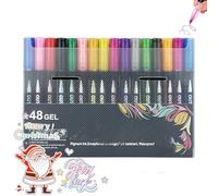Neattidyly/Illuminateupon Marker Pen for Highlight, Magische Stifte Marker, Double Line Outline Markers Metallic Glitter Pens for Drawing & Scribbling, with Shiny Metallic (48 Gel)