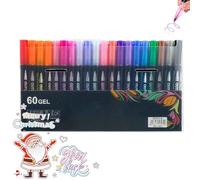 Neattidyly/Illuminateupon Marker Pen for Highlight, Magische Stifte Marker, Double Line Outline Markers Metallic Glitter Pens for Drawing & Scribbling, with Shiny Metallic (60 Gel)