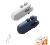 Neattidyly Mini Bag Sealer with Cutter And Magnet,2 In 1 Mini Bag Sealer,Portable Handheld Rechargeable Bags Resealer Machine,Suitable for Storage And Opening of Plastic Snack And Food Bags (2pcs)