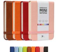 NeatVilla Piccolo taccuino 3x4 piccolo formato tascabile, formato A7, copertina rigida in pelle, con foglio strappo, piccolo blocco note con fascia elastica, confezione da 4 mini notebook tascabili per infermieri reporter (multicolore)