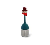 Neavita Filtro Natale per infusi in silicone e acciaio "Pupazzo di neve" Verde o Schiaccianoci Rosso (Verde Pupazzo di neve)