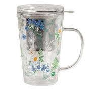 Neavita Herbarium - Tazza Infusiera Vetro con Fiori Capacità 300ml, 1 Pezzo