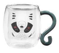 Neavita MUG TEA&FRIENDS VETRO PROCIONE 250 ML - Vetro borosilicato a doppia parete: mantiene il calore più a lungo