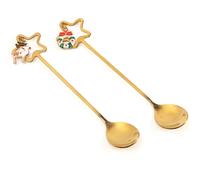 Neavita Set di 2 Cucchiaini Decorati Collezione Natale, 2 Pezzi