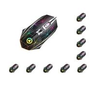 NeaxgeandX 10 set di Computer USB Wired Incandescente Mouse Ottico Portatile 4 Pulsanti Gaming RGB Luce Mouse Regolabile 1200/1600/2400DPI Senza Driver