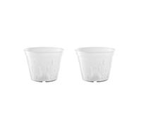 NeaxgeandX 2 set di vasi per orchidee scanalate, trasparenti, per rinvasare piante da fiori da 12,7 cm, senza piattino, 12,7 cm
