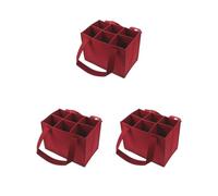 NeaxgeandX 6 bottiglie di Natale scatola di immagazzinaggio portatile bottiglia di vino portabottiglie per vino rosso 25x18x16 cm, Set da 3 (rosso, 25 x 18 x 16 cm), 25x18x16cm