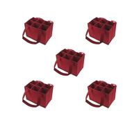 NeaxgeandX 6 bottiglie di Natale scatola di immagazzinaggio portatile bottiglia di vino portabottiglie per vino rosso 25x18x16 cm, Set da 5 (rosso, 25 x 18 x 16 cm), 25x18x16cm