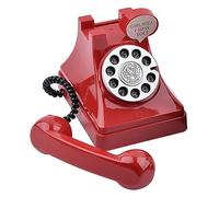 NeaxgeandX Salvadanaio a forma di telefono, stile retrò, per camera da letto, armadio, ufficio, rosso, 10,6 x 11 x 12 cm