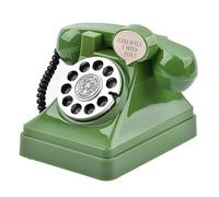 NeaxgeandX Salvadanaio a forma di telefono, stile retrò, per camera da letto, armadio, ufficio, verde, 10,6 x 11 x 12 cm