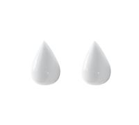 NeaxgeandX Set di 2 ganci da parete a forma di goccia d'acqua, per casa, cucina, camera da letto, soggiorno, bagno, vestiti, cappotti, chiavi, borse, organizer bianco, L
