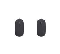 NeaxgeandX Set di 2 mouse portatili per computer a 3 tasti, a basso rumore, con rotella di scorrimento, accessori per PC desktop, colore nero