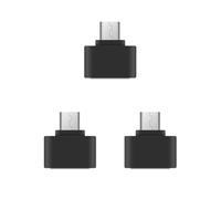 NeaxgeandX Set di 3 adattatori Micro-USB OTG da USB femmina a micro USB maschio, connettore V8 per smartphone, convertitore OTG ad alta velocità, nero