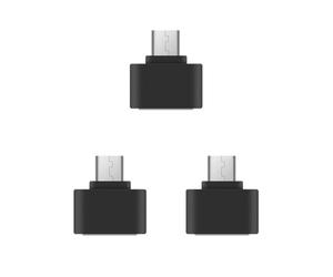 NeaxgeandX Set di 3 adattatori Micro-USB OTG da USB femmina a micro USB maschio, connettore V8 per smartphone, convertitore OTG ad alta velocità, nero