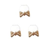 NeaxgeandX Set di 3 bicchieri da cocktail con supporto in legno, bicchieri da Martini per matrimonio, decorazione per bar, club, 475 ml