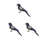 NeaxgeandX Set di 3 statuette di gazza simulazione di uccello, animale e uccello, statuetta per giardino e giardino, 17 cm, stile 7