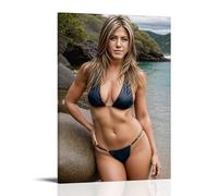 NeBaln Jennifer Aniston on the Beach Poster decorativo su tela per soggiorno camera da letto 60 x 90 cm
