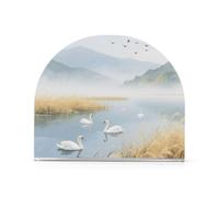 Nebbia Mountain Swans Lake Acrilico fattoria portatovaglioli per tavolo, cucina autoportante moderno portatovaglioli decorazione domestica per tavolo, cucina 2Pack