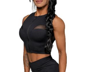 Nebbia NEBBIA Women s Compression Push-Up Top INTENSE Mesh Gold Canotte e Top XS Nero