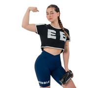 NEBBIA Oversized Crop Game On 610 Sports Top S, Nero , S