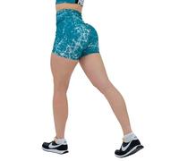 Nebbia Pantaloncini da palestra, da donna, effetto butt, pantaloni corti da ciclismo, da donna, lunghezza 5 cm, verde, M