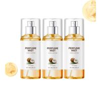 Nebbia per il corpo di cocco da donna, calda e accogliente, spray per il corpo cremoso, profumato di cocco, leggero, non adesivo, aroma fresco di lunga durata, perfetto per (3 pezzi)