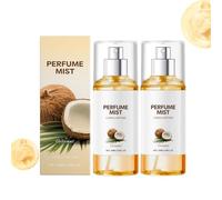 Nebbia per il corpo di cocco da donna, spray profumato caldo e accogliente, spray per il corpo cremoso, leggero, non adesivo, aroma fresco di lunga durata, perfetto per (2 pezzi)