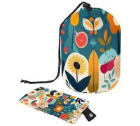 Nebbiosa foresta di pini sul pendio della montagna in una borsa cosmetica della riserva naturale con coulisse organizer multifunzionale per trucco e articoli da toeletta, Multicolore 05,