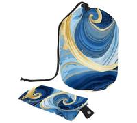 Nebbiosa foresta di pini sul pendio della montagna in una borsa cosmetica della riserva naturale con coulisse organizer multifunzionale per trucco e articoli da toeletta, Multicolore 11,