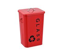 NEBE Bidone Della Spazzatura All'aperto Cestino Del Dell'interno Metallo Rettangolare Dei Rifiuti Di Deposito Dell'aria Aperta Con Il Commerciale Coperchio(Red,L)