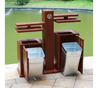 NEBE Classificazione Scenica Bidoni Della Spazzatura Del Parco Frutta All'aperto Grande Patio Grana Legno Contenitori(B)