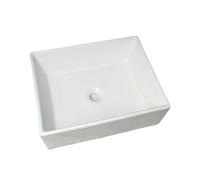 NEBE Lavello Cucina Lavabo da appoggio Quadrato con Fondo Piatto for Bagno in Ceramica for Balcone Domestico Moderno e Minimalista