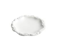 NEBE Piatti Moderni Piatto a Forma di Roccia Creativa Piatto da Frutta Piatto da spuntino Piatto Piano in Ceramica Bianca for Uso Domestico Piatto Piano Stoviglie da Cucina Piatti Fondi(L)