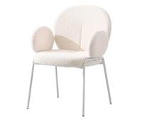 NEBE Sedia da Ufficio Sgabello da trucco leggero e lussuoso, for camera letto, moderno, piccolo appartamento, crema, schienale pranzo, chiodo