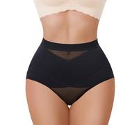 Nebility Culotte Modellante Donna a Vita Media - Effetto Ventre Piatto e Sollevamento Glutei, Intimo Senza Cuciture Invisibile e Traspirante con Doppio Strataggio Addominale (Nero, L)