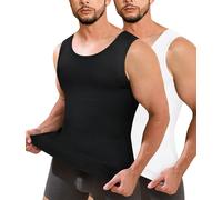 Nebility Pacco da 2 Maglietta Compressione Uomo Shapewear Canotta Contenitiva Snellente Body Shaper Dimagrante Fascia Pancia Sportivo Fitness Canottiera